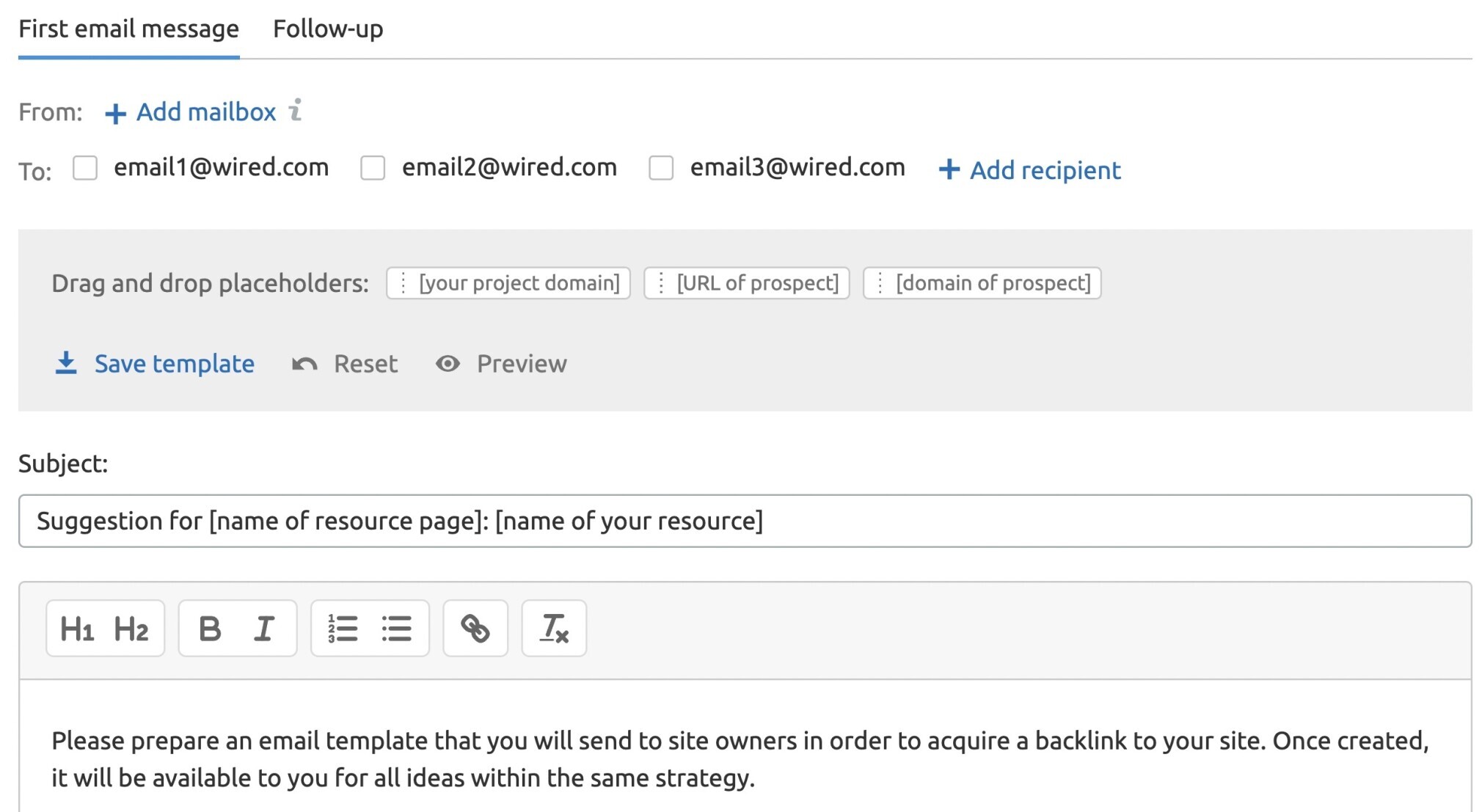 automated email draft