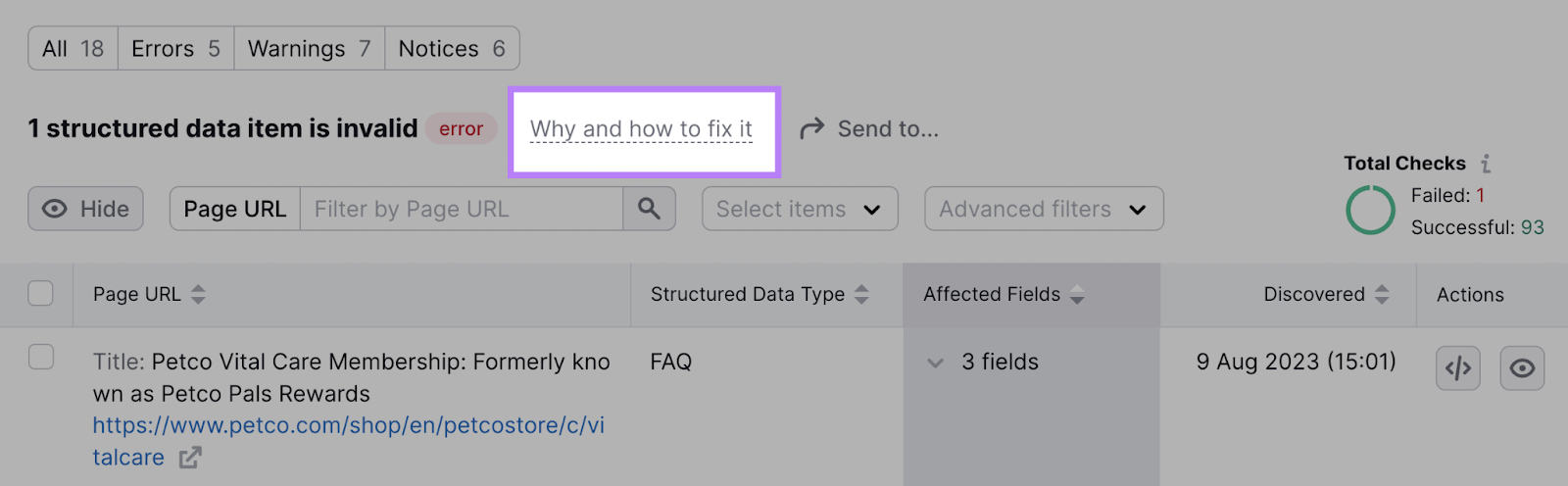 “Why and how to fix it” section in Site Audit