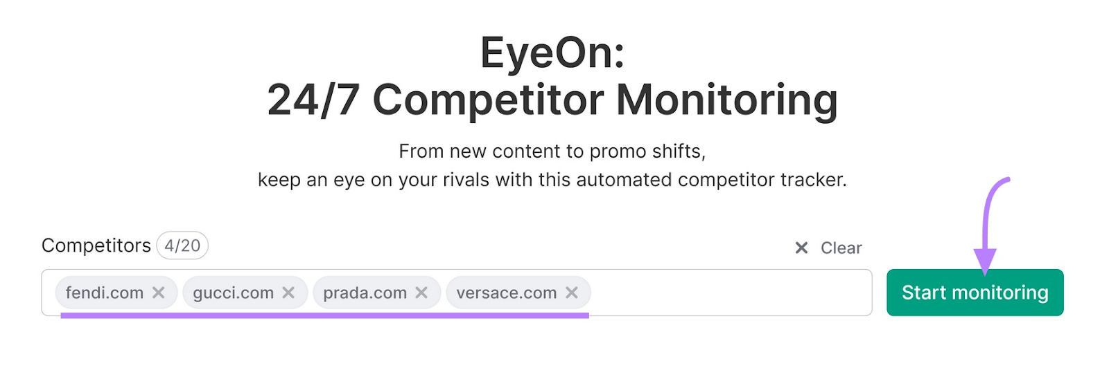 EyeOn (24/7 Competitor Monitoring) tool