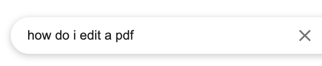“how do i edit a pdf” shown in search bar