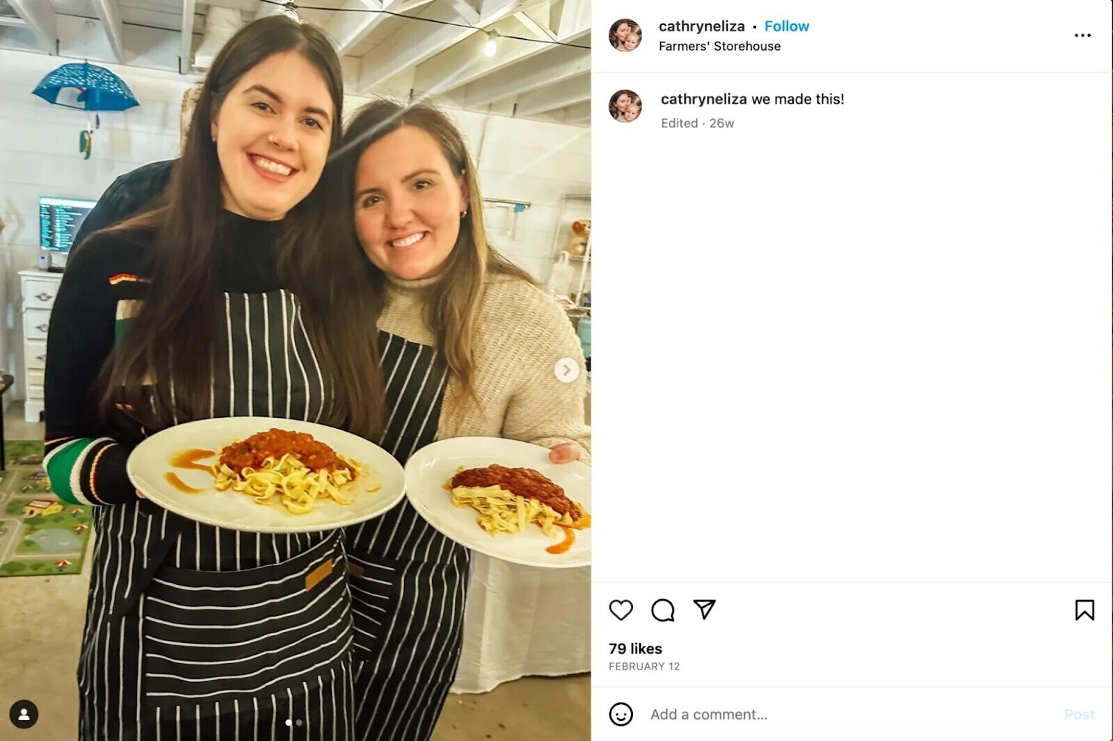 user generated content from Farmer’s Storehouse pasta-making class
