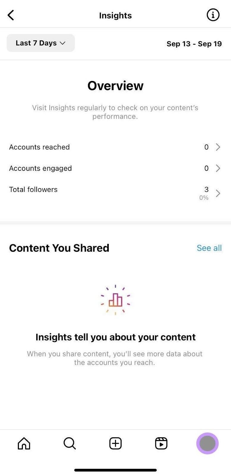 Instagram analytics "Overview" page