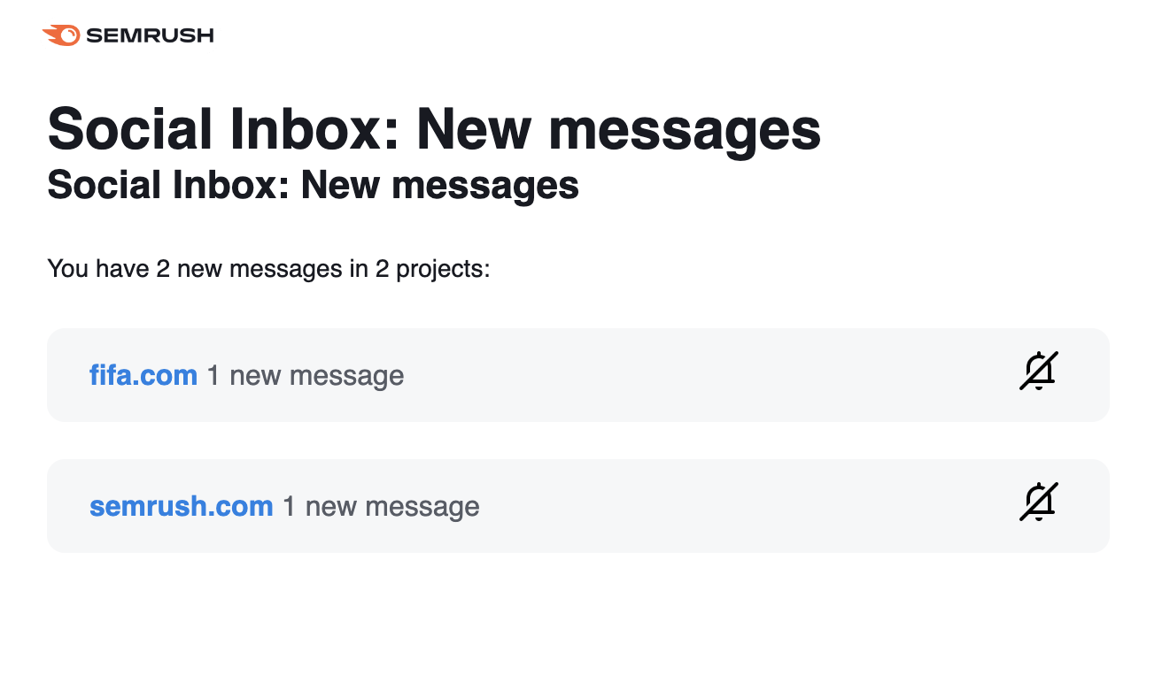 Social Inbox new messages notifications