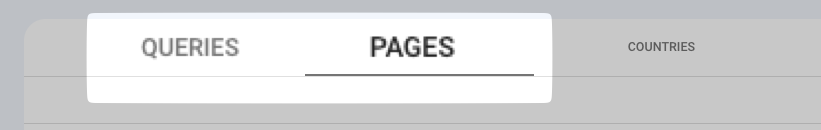 “Queries” and “Pages” tabs highlighted
