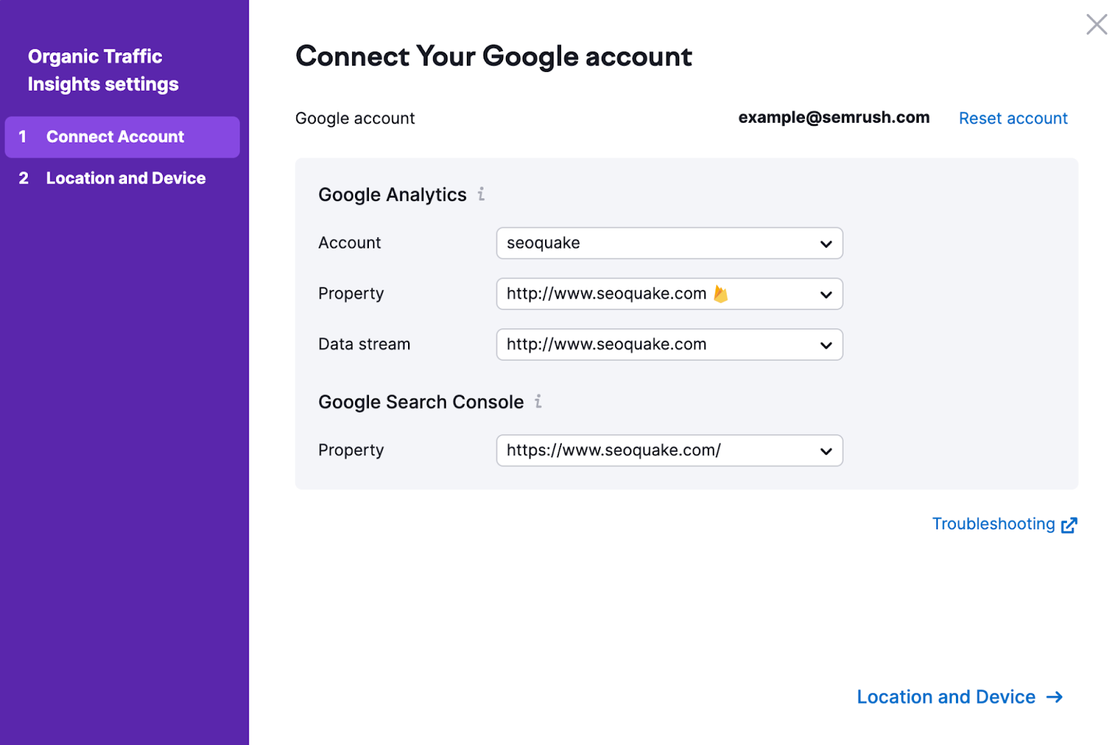 “Connect Your Google account” page