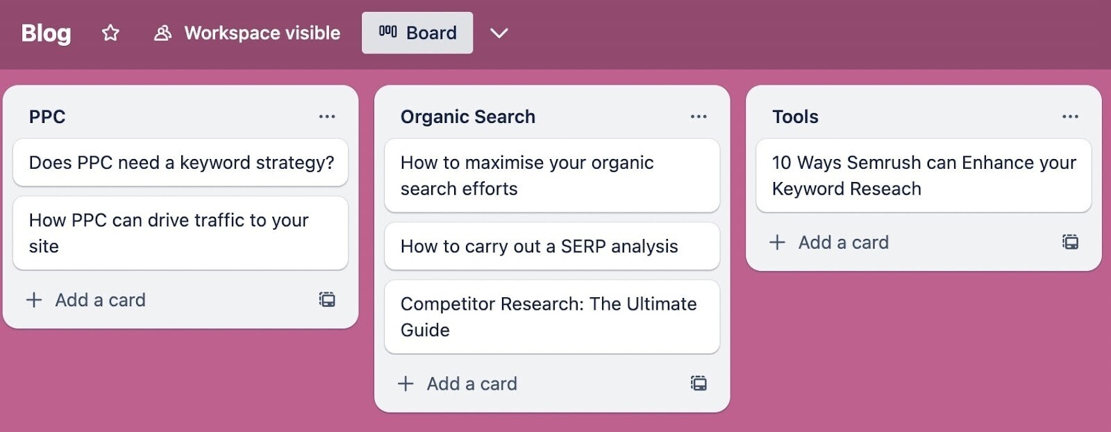 Trello board