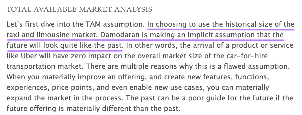 Uber’s total available market analysis