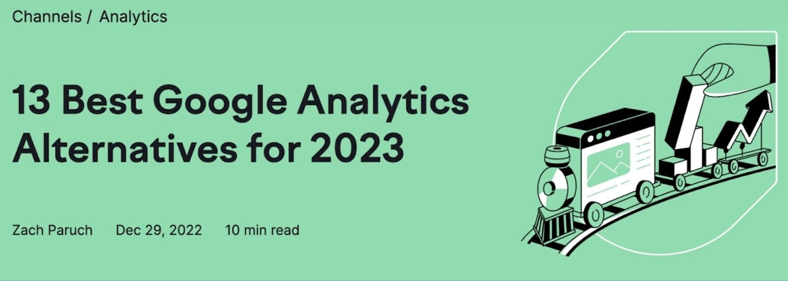 "13 Best Google Analytics Alternatives for 2023" blog title