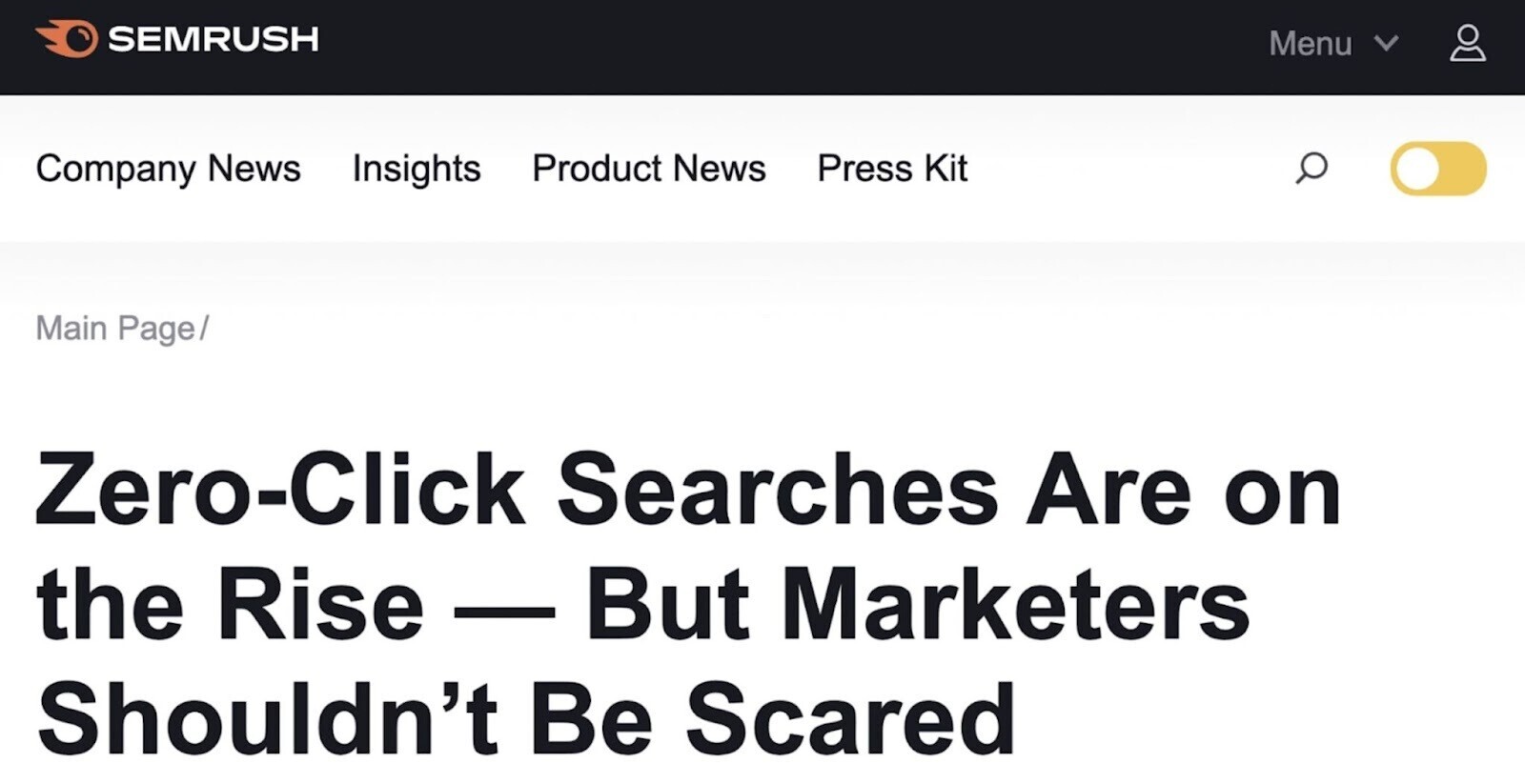 "Zero-Click Searches Are on the Rise—But Marketers Shouldn’t Be Scared" news title