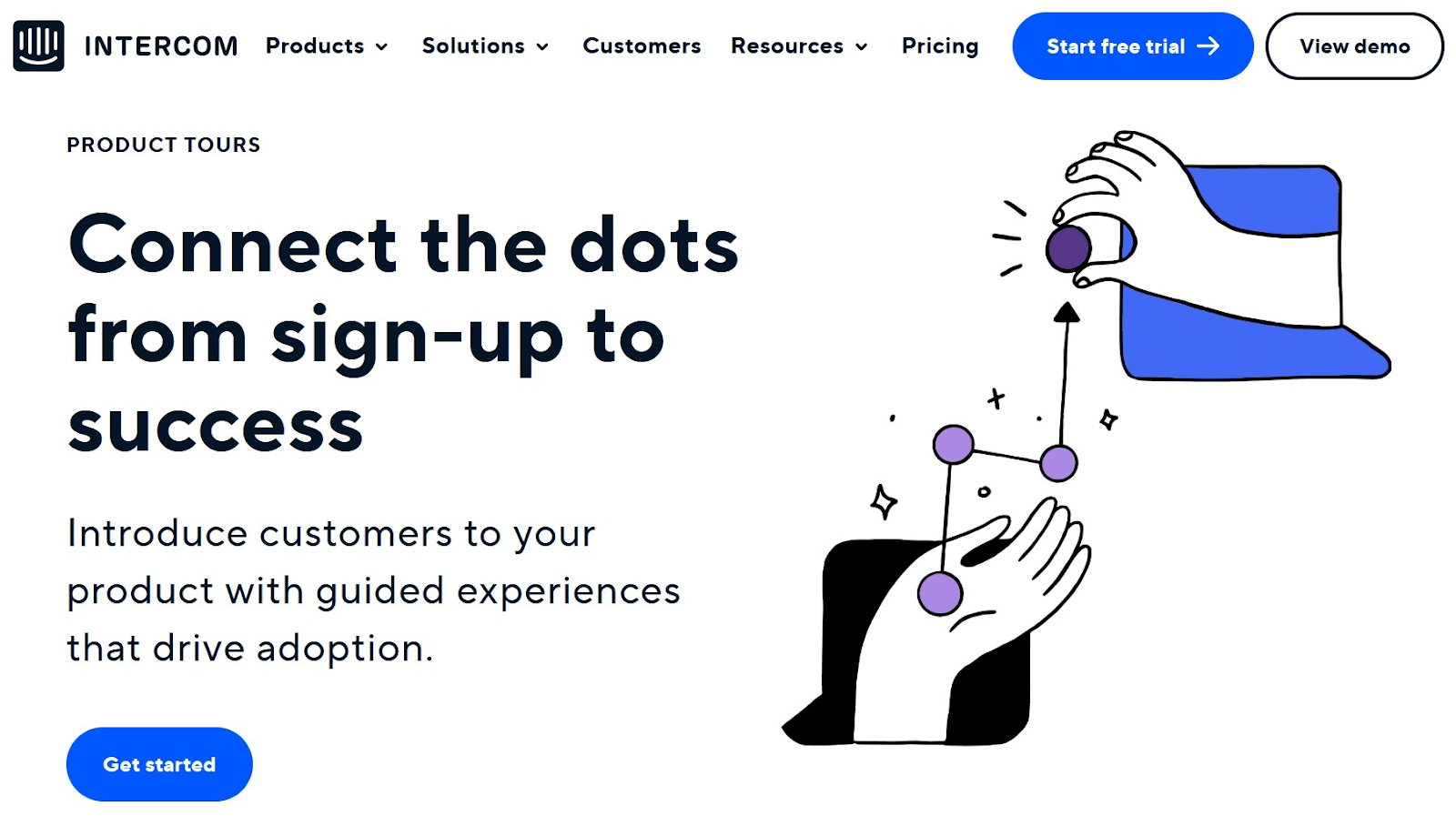 Intercom's interactive demos landing page