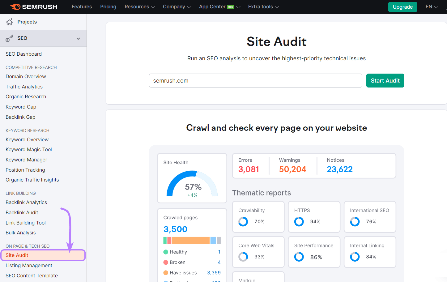 Site Audit tool