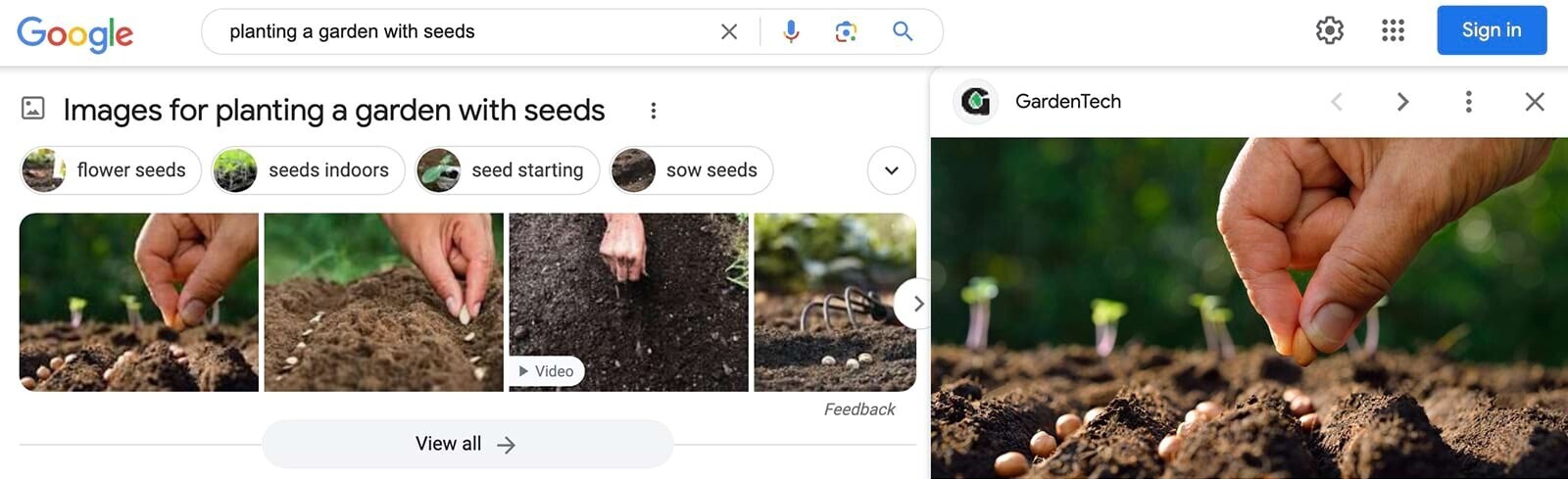 Image carousel for "planting a garden with seeds"