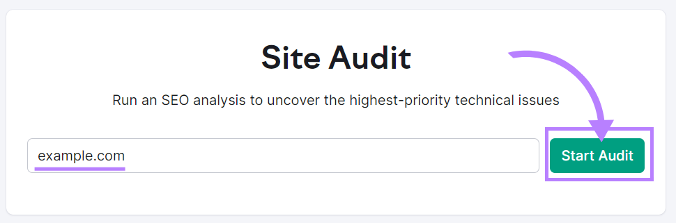 Site Audit search