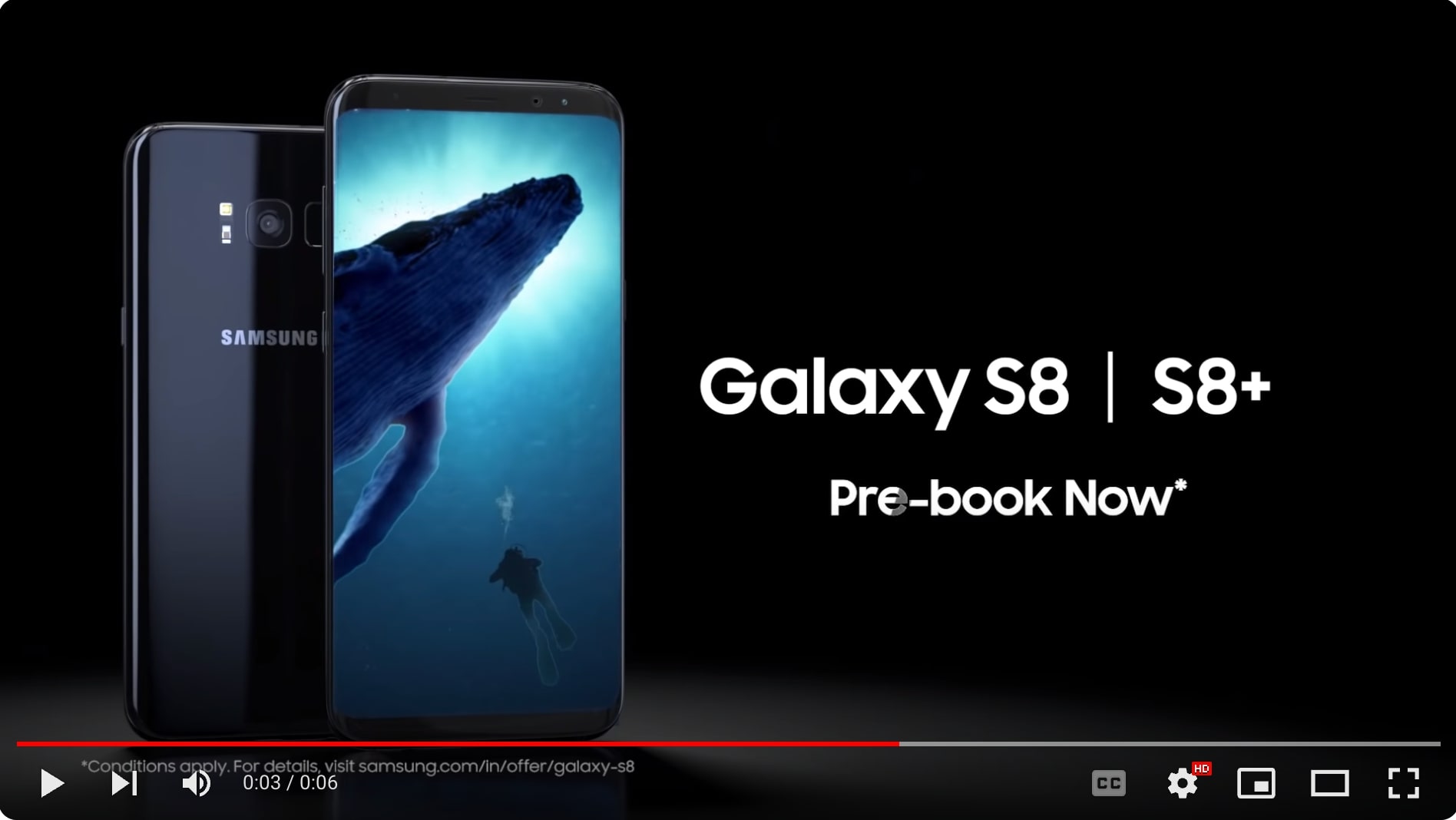 Samsung’s bumper ad "Galaxy S8 / S8+ Pre-book Now!