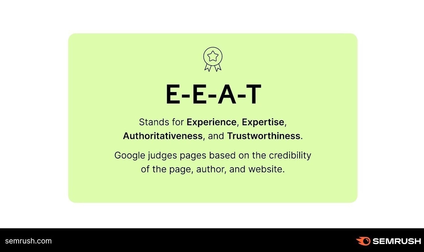 An infographic on what "E-E-A-T" stands for