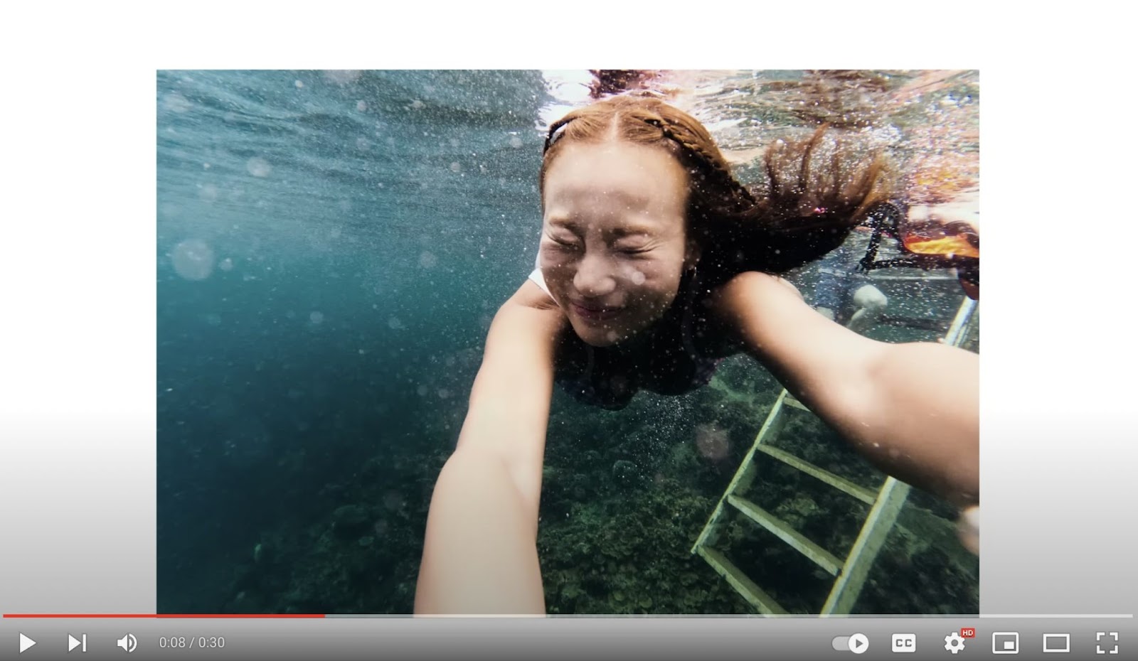 Airbnb’s video from a user, capturing her diving in the sea