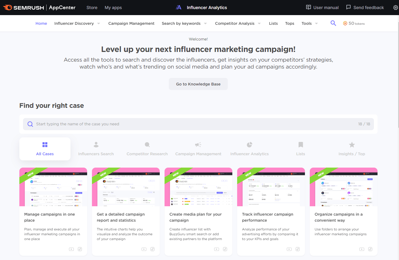 Influencer Analytics platform