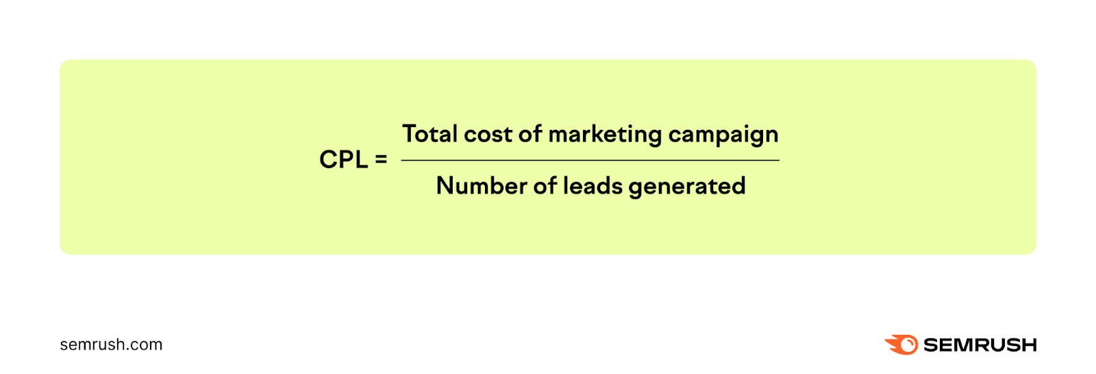 Cost per lead (CPL) formula