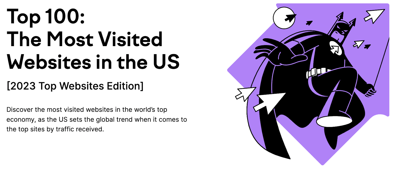 "Top 100: The Most Visited Websites in the US" headline