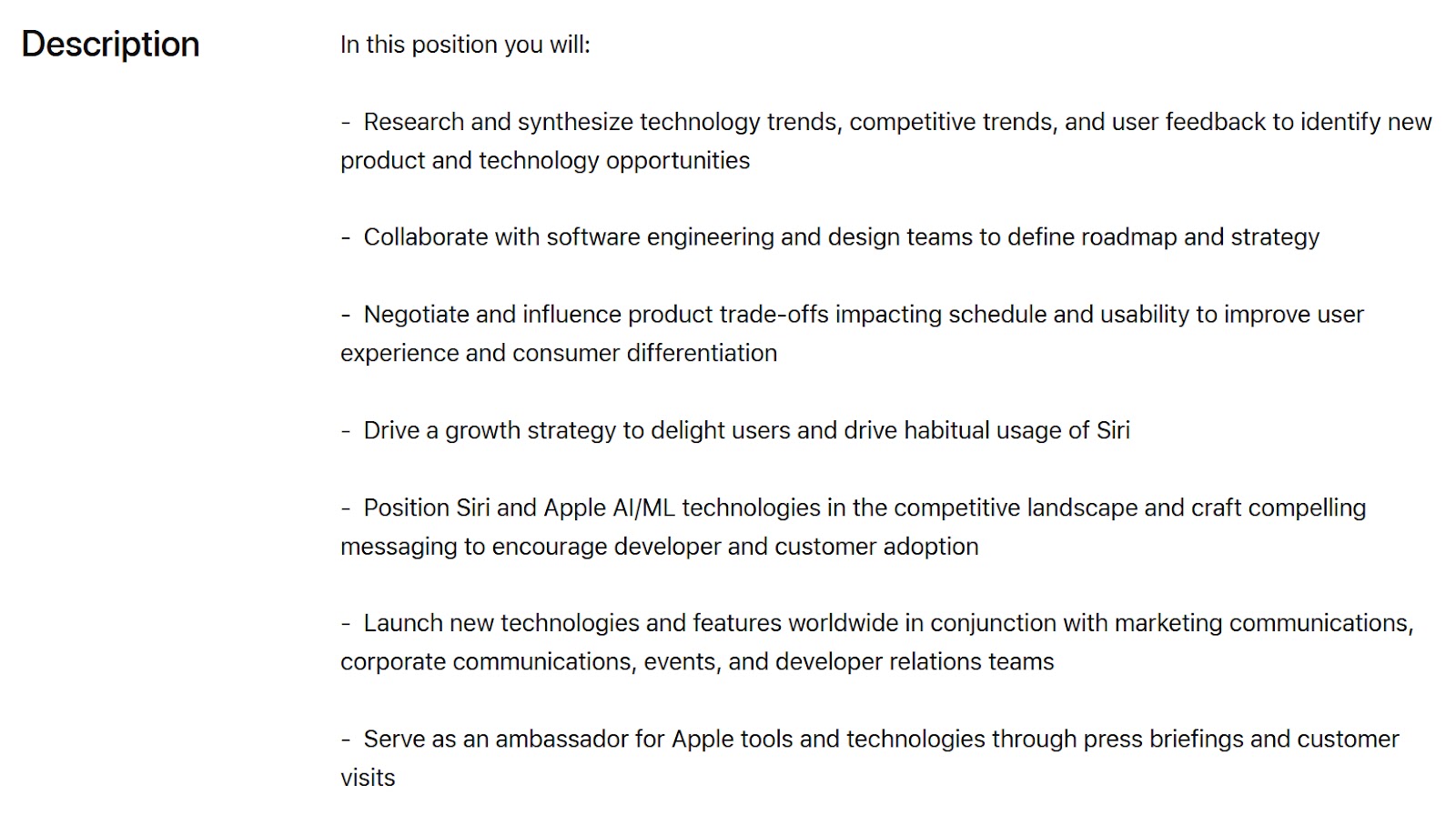 A product manager’s job description at Apple