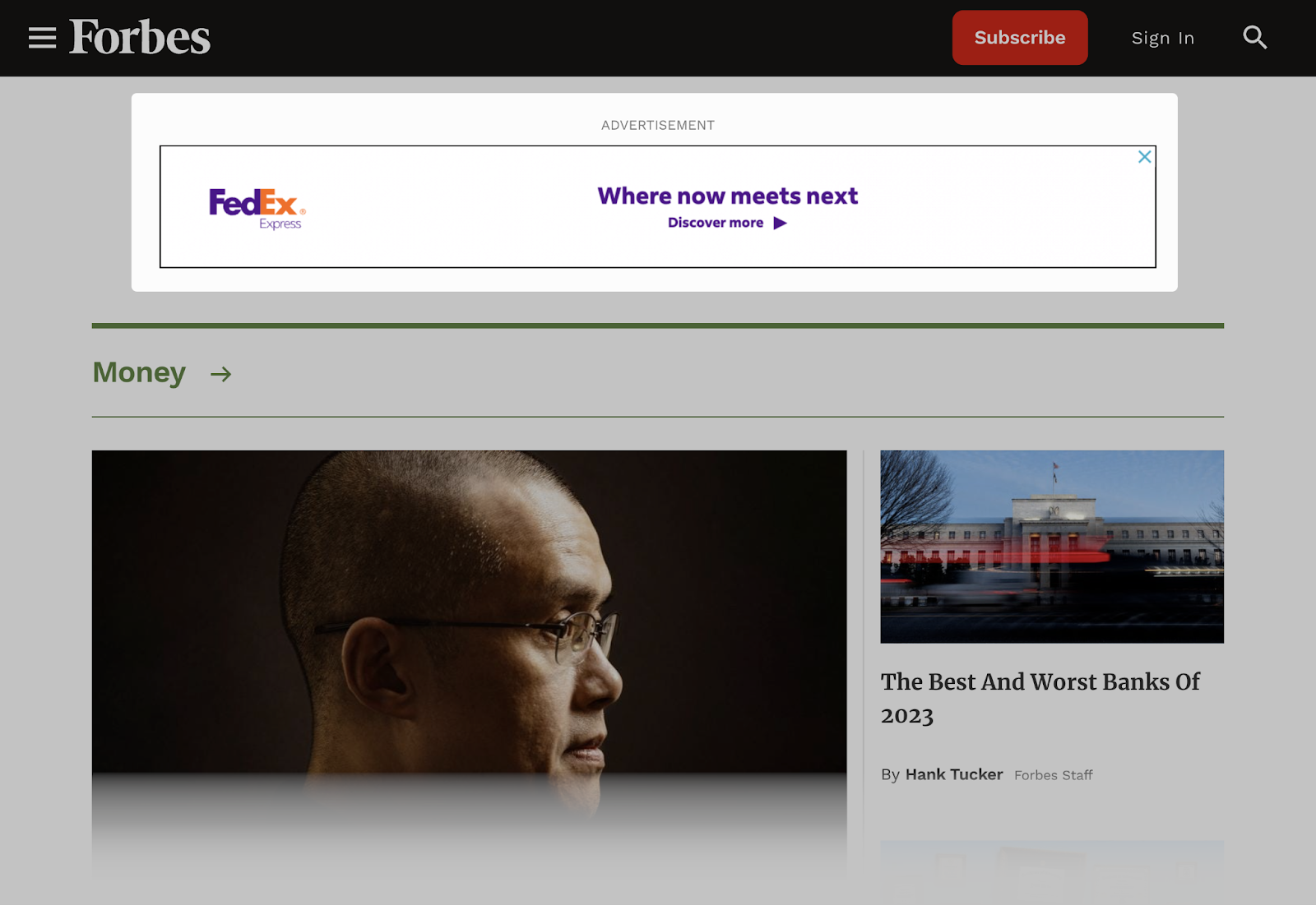 FedEx display ad on the GDN